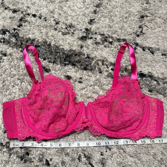 Cacique Vibrant Pink Lace Bra - Picture 1 of 11